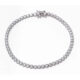 Pulsera Chatón 5mm plata rodiada y circonita blanca. Antialérgico.