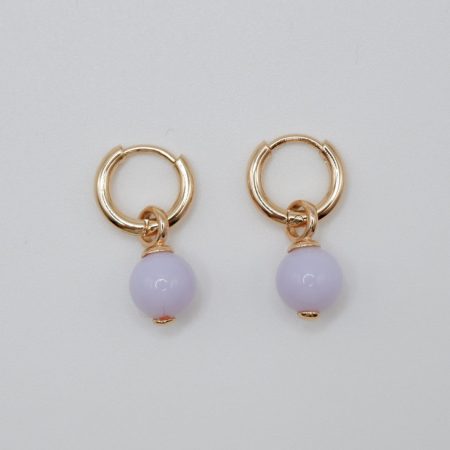 Pendientes criolla piedra natural calcedonia