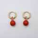 Pendientes criolla piedra natural coral prensado