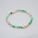 Pulsera elástica, perlas naturales y aventurina verde natural