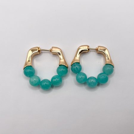 Argolla bañada en oro con piedra natural aventurina